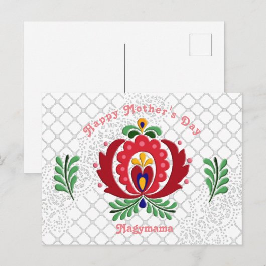 Nagymama-Muttertag Postkarte (Vorne/Hinten)