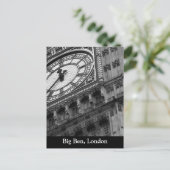 Nah auf Big Ben in Schwarzweiß Postkarte (Stehend Vorderseite)