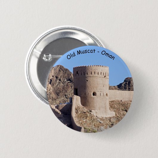 Nah auf einem Uhrturm in der alten Muscat - Muscat Button (Vorne & Hinten)