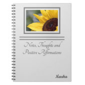 Nah-aufgehende Sonnenblumenblume, Petaldewdrops 6, Notizblock (Vorderseite)