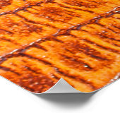 Nah aus braunem Reptil, Vintage Ledertextur Poster (Ecke)