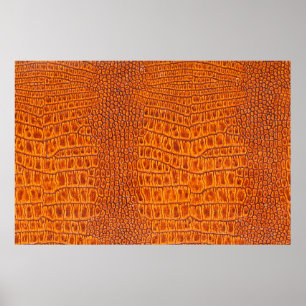 Nah aus braunem Reptil, Vintage Ledertextur Poster