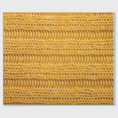 Nah aus gelbem gestricktem Hintergrund. Tr Geschenkpapier (Flach)