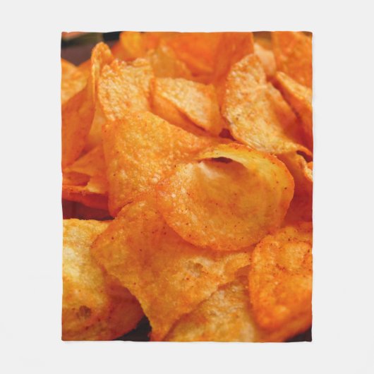 Nah aus saftig, knusprig, Pommes frites auf schwar Fleecedecke (Vorderseite)