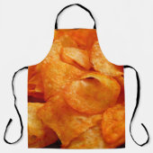 Nah aus saftig, knusprig, Pommes frites auf schwar Schürze (Vorderseite)