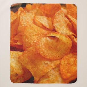 Nah aus saftig, knusprig, Pommes frites auf schwar Sherpadecke