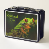 Nah, bestehend aus einem Red Mit Augen Tree Frog # Metall Brotdose (Rückseite)
