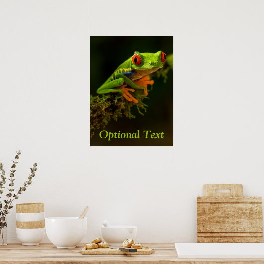 Nah, bestehend aus einem Red Mit Augen Tree Frog # Poster (Küche)