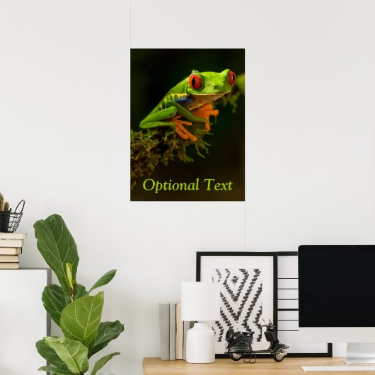 Nah, bestehend aus einem Red Mit Augen Tree Frog # Poster (Heimbüro)