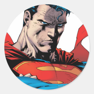 Nah bis ins Gesicht Runder Aufkleber