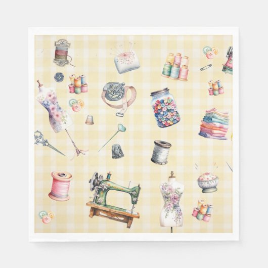 Näh-Ephemera, Nähkreis, Party Serviette (Vorderseite)