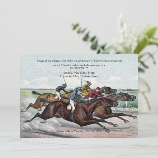 Nah Finish Derby Einladung (Stehend Vorderseite)