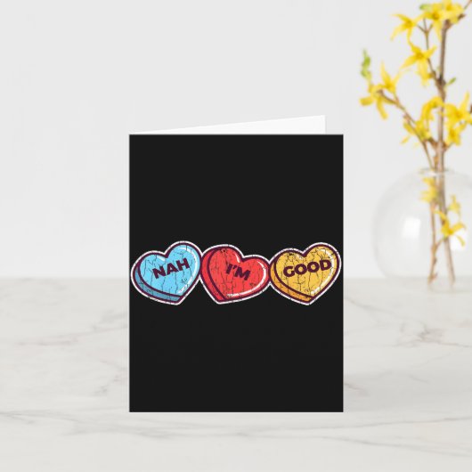 Nah, mir geht's gut Sarkastisches Anti-Valentins-G Karte (Gelbe Blume)