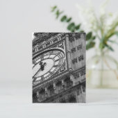 Nah oben auf Big Ben in Schwarzweiss Postkarte (Stehend Vorderseite)