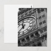 Nah oben auf Big Ben in Schwarzweiss Postkarte (Vorne/Hinten)