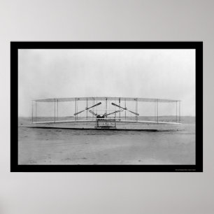 Nah-oben Blick auf das Flugzeug eines Wright Broth Poster