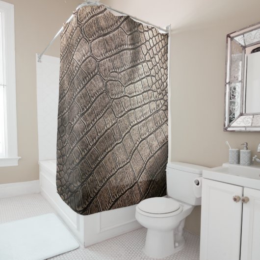 Nah-oben Elegantes Leder: Texturiertes Muster Duschvorhang (Beispiel)