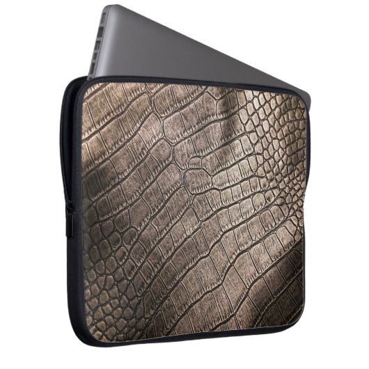 Nah-oben Elegantes Leder: Texturiertes Muster Laptopschutzhülle (Vorne Rechts)