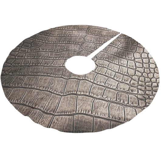 Nah-oben Elegantes Leder: Texturiertes Muster Polyester Weihnachtsbaumdecke (Schrägansicht)