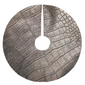 Nah-oben Elegantes Leder: Texturiertes Muster Polyester Weihnachtsbaumdecke (Vorderseite)