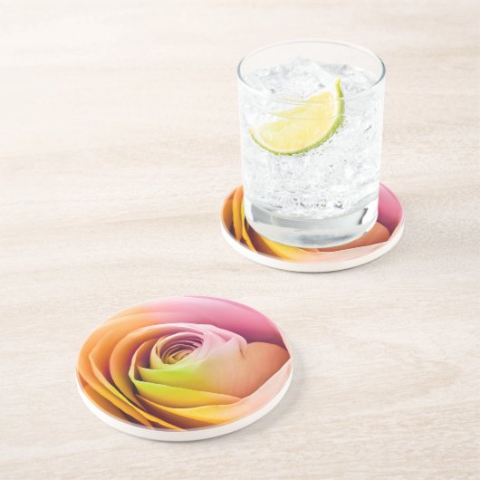 Nah oben von den bunten Rosen-Blumenblättern Getränkeuntersetzer (Seite)