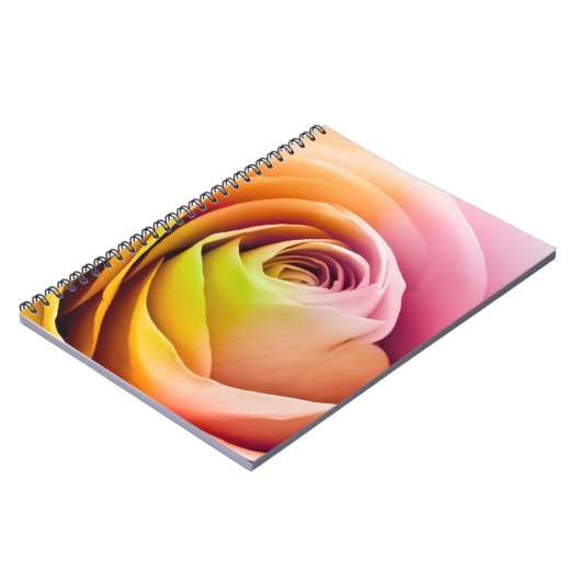 Nah oben von den bunten Rosen-Blumenblättern Notizblock (Linke Seite)