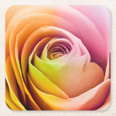 Nah oben von den bunten Rosen-Blumenblättern Rechteckiger Pappuntersetzer (Vorderseite)