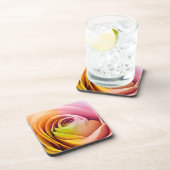 Nah oben von den bunten Rosen-Blumenblättern Untersetzer (Rechte Seite)