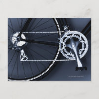 Nah oben von der Fahrradkette, -pedal und -gängen