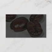 Nah oben von einigen ungemahlenen Kaffeebohnen Visitenkarte (Rückseite)