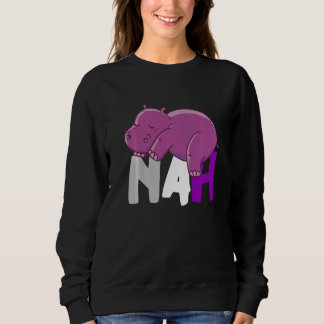 Nah Süßes Nilpferd Schläft Asexualität Ace Tier As Sweatshirt