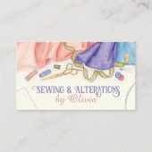 Näh- und Änderungsleistungen - Wasserfarben-Kunst Visitenkarte (Vorderseite)