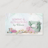 Näh- und Änderungsleistungen - Wasserfarben-Kunst Visitenkarte (Vorderseite)