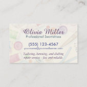 Näh- und Änderungsleistungen - Wasserfarben-Kunst Visitenkarte (Rückseite)