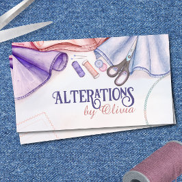 Näh- und Änderungsleistungen - Wasserfarben-Kunst Visitenkarte