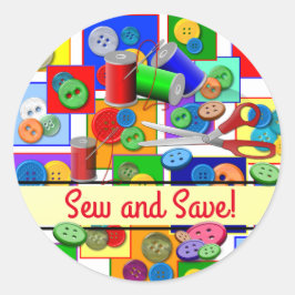 Näh und Rett! Runder Aufkleber