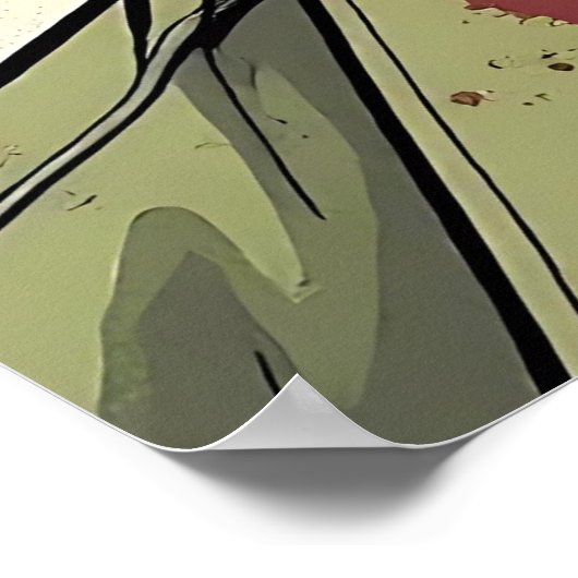 Nah Up a Pop Art Zombie Halloween Poster (Ecke)