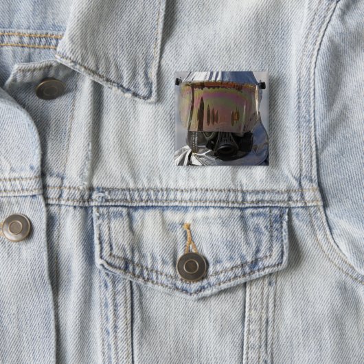 Nah-up-Ansicht eines Feuerwehrmanns Button (Beispiel)