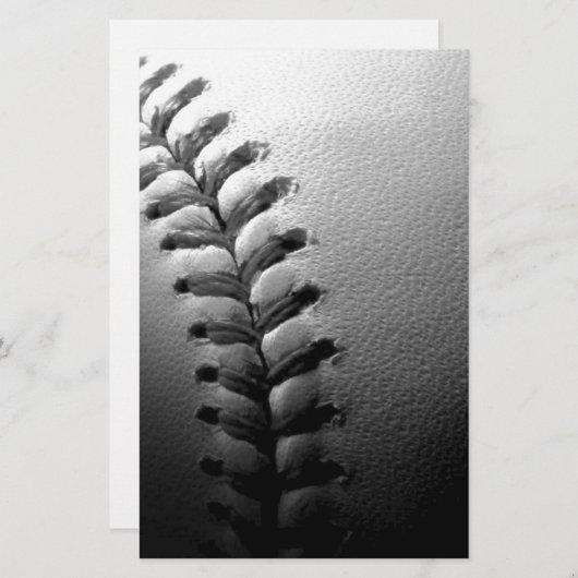 Nah-up-Baseball in Schwarz/Weiß Briefpapier (Vorne/Hinten)