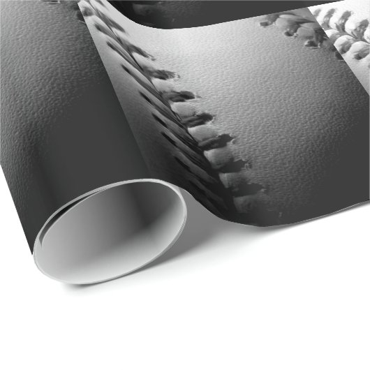 Nah-up-Baseball in Schwarz/Weiß Geschenkpapier (Rolleneckpunkt)