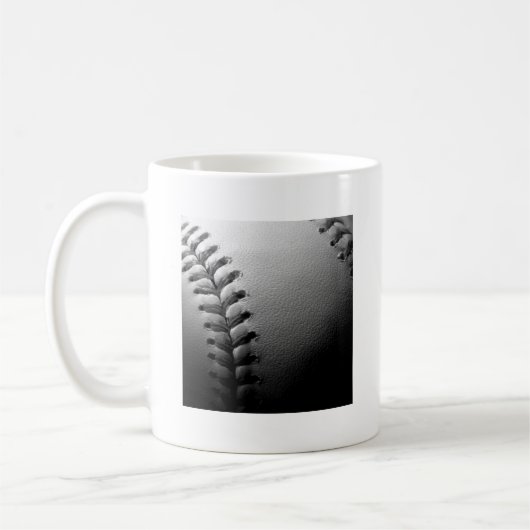 Nah-up-Baseball in Schwarz/Weiß Kaffeetasse (Links)