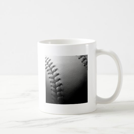 Nah-up-Baseball in Schwarz/Weiß Kaffeetasse (Rechts)
