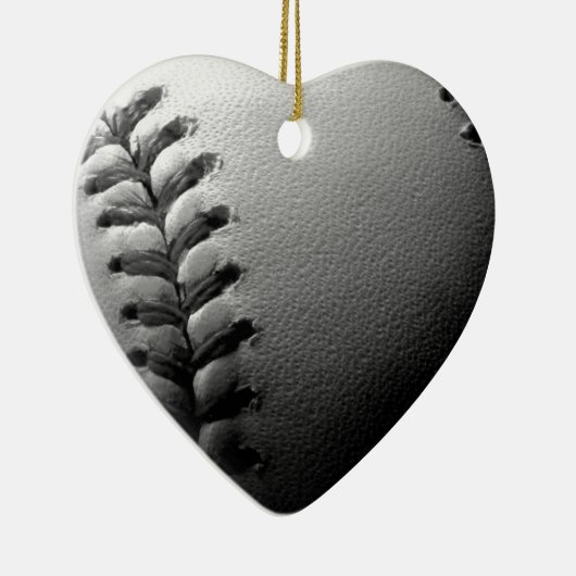 Nah-up-Baseball in Schwarz/Weiß Keramik Ornament (Rechts)