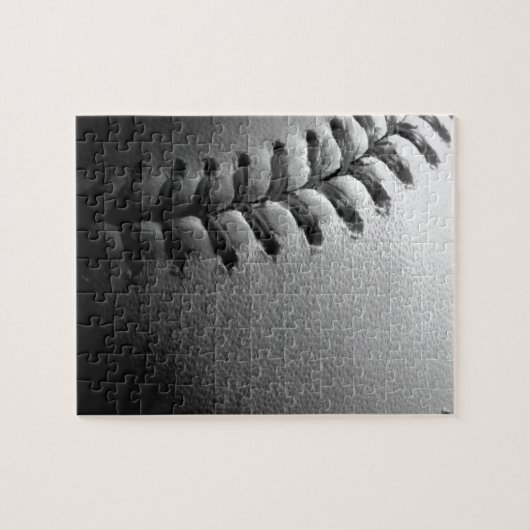 Nah-up-Baseball in Schwarz/Weiß Puzzle (Horizontal)