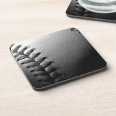 Nah-up-Baseball in Schwarz/Weiß Untersetzer (Linke Seite)