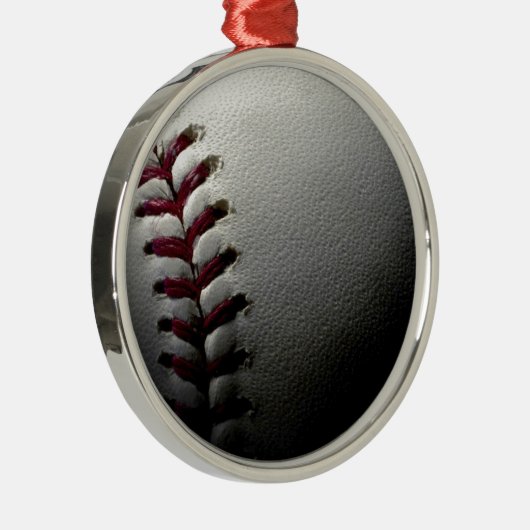 Nah-up-Baseball Silbernes Ornament (Rechts)