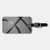 Nah-up-Basketball in Schwarz und Weiß Gepäckanhänger (Vorderseite horizontal)