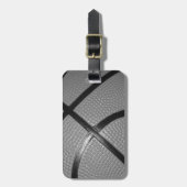 Nah-up-Basketball in Schwarz und Weiß Gepäckanhänger (Vorderseite vertikal)