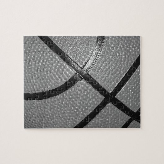 Nah-up-Basketball in Schwarz und Weiß Puzzle (Horizontal)