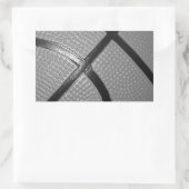 Nah-up-Basketball in Schwarz und Weiß Rechteckiger Aufkleber (Tasche)